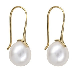 Oval Freshwater Cultured Pearl Earwires EW380