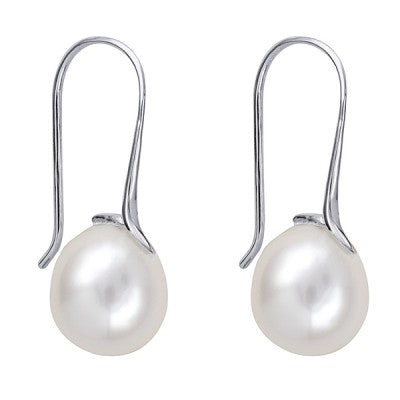 Oval Freshwater Cultured Pearl Earwires EW380
