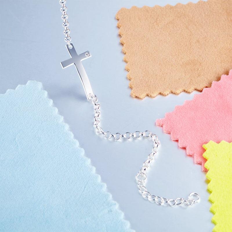 Solid 925 Sterling Silver Bracelet Cross Religious MXFB8007