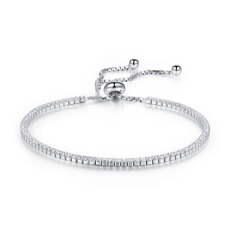 Solid 925 Sterling Silver Bracelet Adjustable MXFB8023