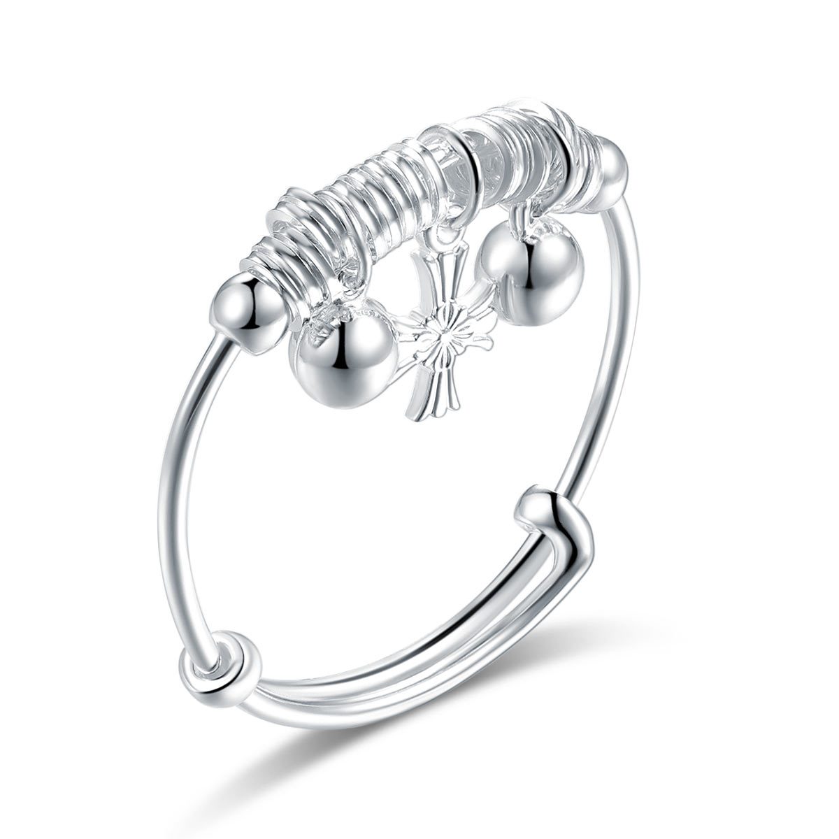 Dangle Cross Newborn Baby 999 Silver Baby Childrens Bangle MXFB8087