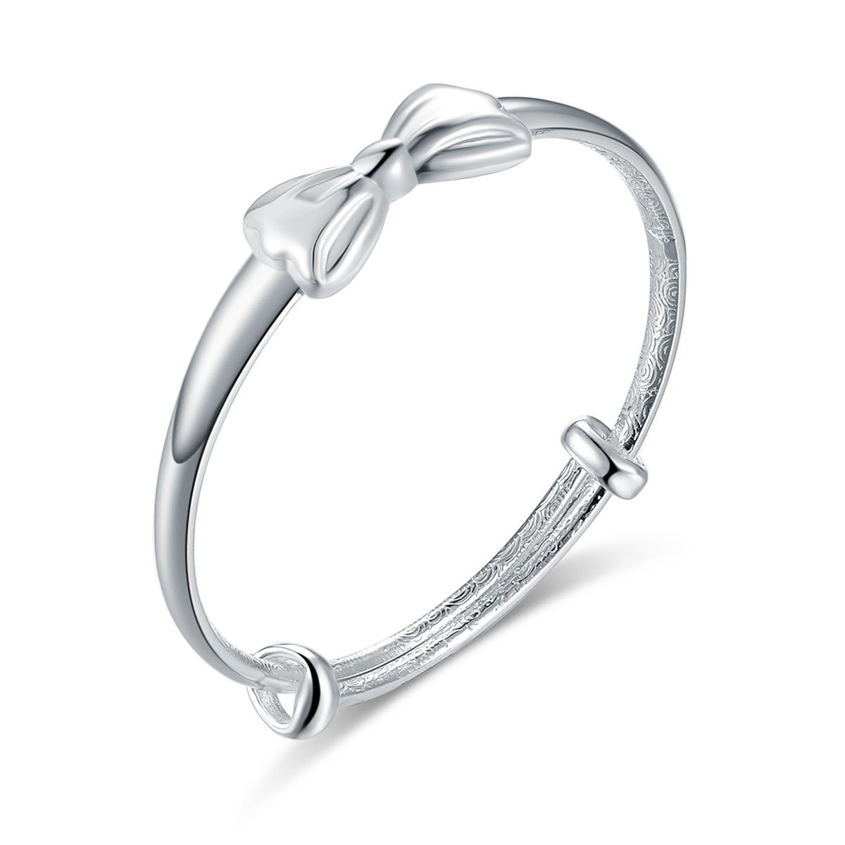 Newborn Baby 999 Silver Baby Childrens Bangle Ribbon MXFB8092