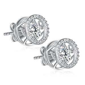 Dancing Stone Stud Earrings 925 Sterling Silver MXFE8129