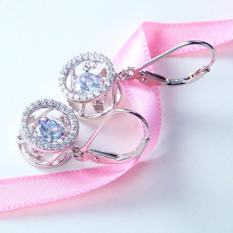 Dancing Stone Dangle Drop Earrings 925 Sterling Silver MXFE8130