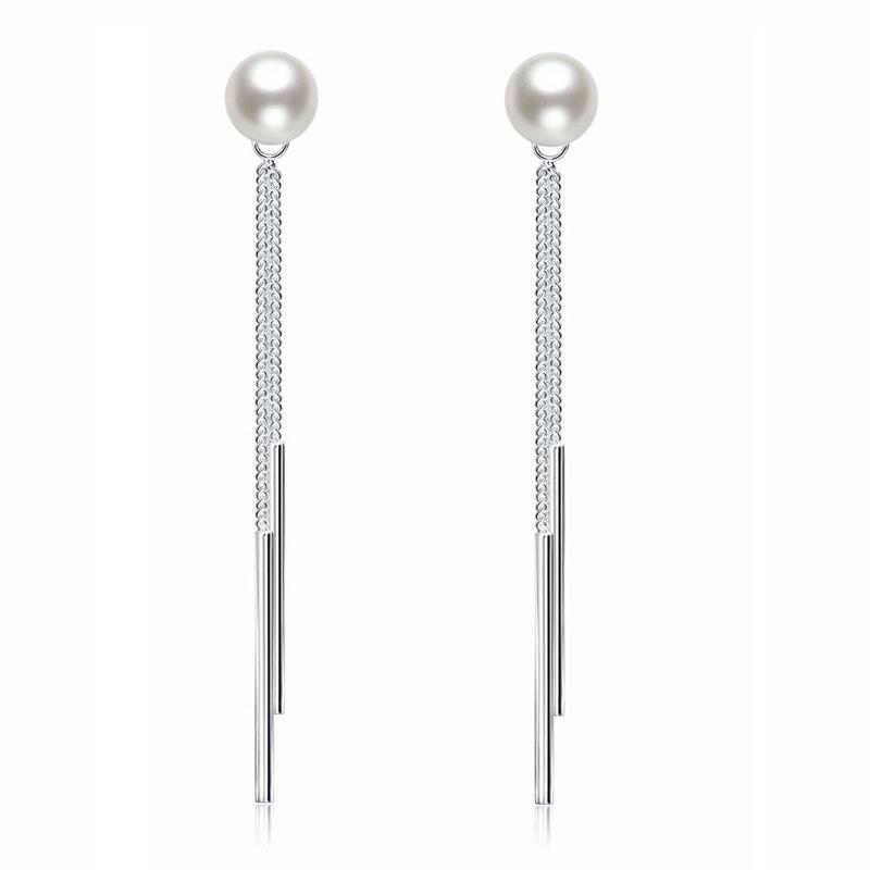 Drop 925 Sterling Silver Simulated Pearl Earrings MXFE8133