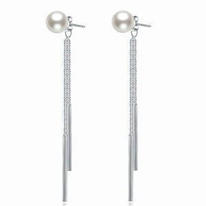 Drop 925 Sterling Silver Simulated Pearl Earrings MXFE8133