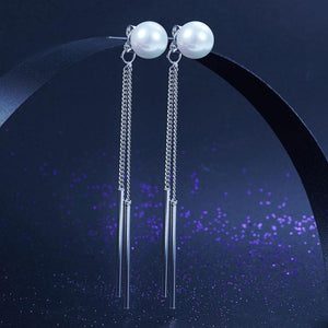 Drop 925 Sterling Silver Simulated Pearl Earrings MXFE8133