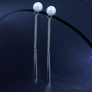 Drop 925 Sterling Silver Simulated Pearl Earrings MXFE8133