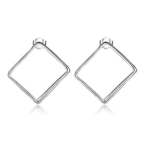 Cube Stud 925 Sterling Silver Earrings Fashion Stylish Jewelry MXFE8138