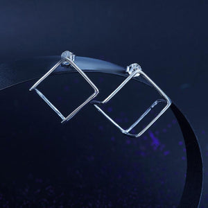 Cube Stud 925 Sterling Silver Earrings Fashion Stylish Jewelry MXFE8138