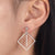 925 Sterling Silver Earrings Dangle Square Fashion Stylish Jewelry MXFE8139