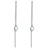 Dangle Drop Heart 925 Sterling Silver Earrings One line Long Elegant MXFE8140