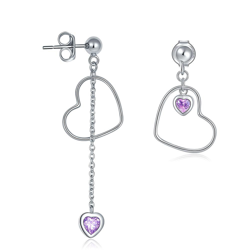 Silver heart deals drop earrings