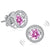 Dancing Pink Stone Stud Earrings 925 Sterling Silver MXFE8170