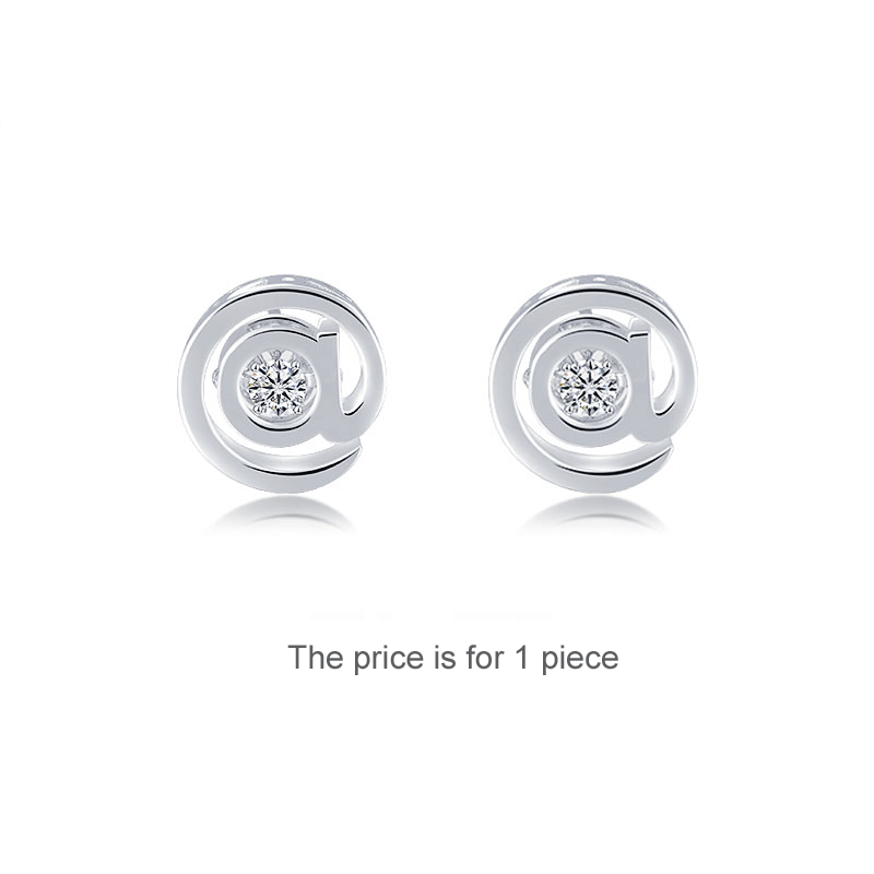 Sterling Silver @ Stud Moissanite Earring (1pc)