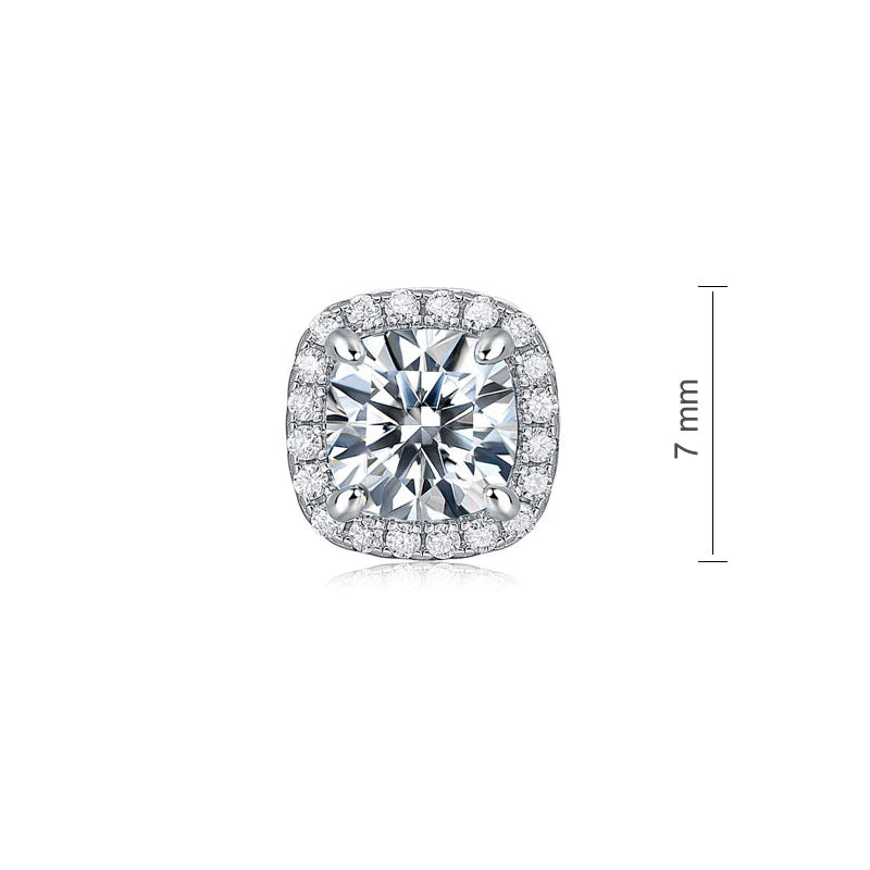 Cushion Cut 0.6 Carat Moissanite Diamond Stud Earrings 925 Sterling Silver XMFE8204