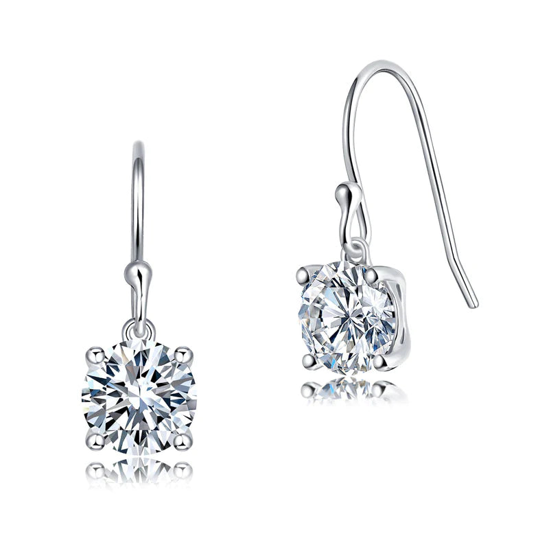 Diamond solitaire drop earrings store