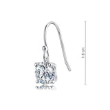 1 Carat Moissanite Diamond Hook Drop Earrings 925 Sterling Silver XMFE8209