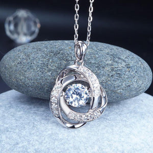 Dancing Stone Pendant Necklace Solid 925 Sterling Silver MXFN8046
