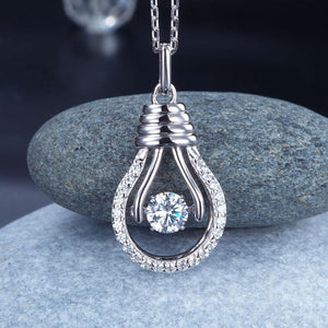 Dancing Stone Bulb Pendant Necklace 925 Sterling Silver MXFN8067