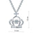 Crown Dancing Stone Kids Girl Pendant Necklace Solid 925 Sterling Silver Children Jewelry MXFN8071