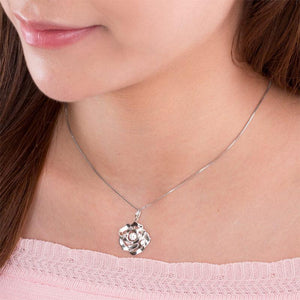 Rose Dancing Stone Pendant Necklace 925 Sterling Silver MXFN8087