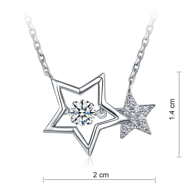 Dancing Stone Stars Necklace 925 Sterling Silver  MXFN8090