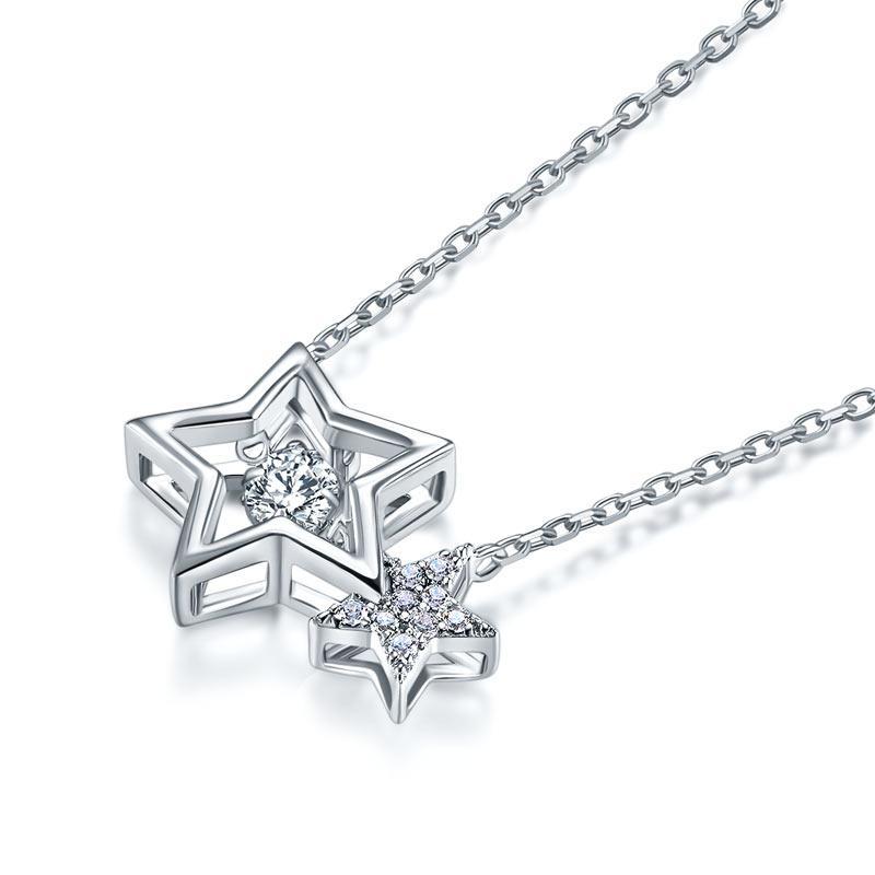 Dancing Stone Stars Necklace 925 Sterling Silver  MXFN8090