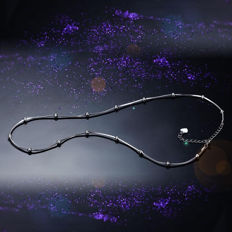 Solid 925 Sterling Silver Chain Necklace Stylish Jewelry MXN8094