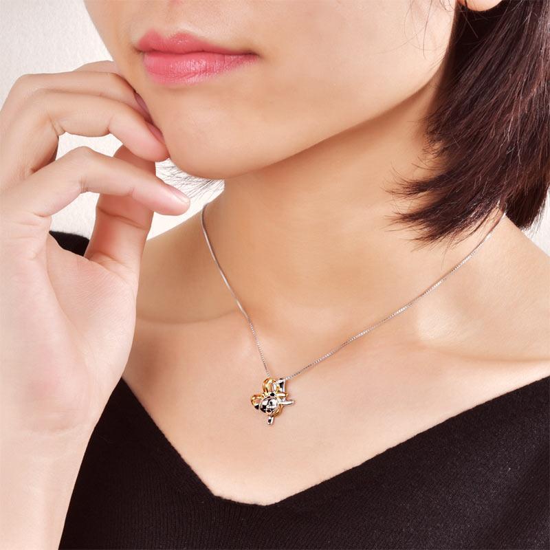 Lovely Bear Pendant Necklace 925 Sterling Silver Birthday Good Handcraft Gift MXFN8102