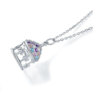 Multi-Color Merry-Go-Round Pendant Necklace Solid 925 Sterling Silver Jewelry MXFN8112