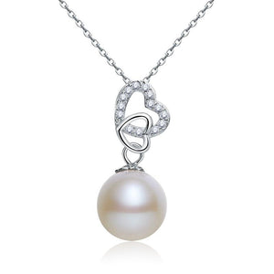 Fresh Water Pearl Heart Necklace 925 Sterling Silver MXFN8119