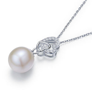 Fresh Water Pearl Heart Necklace 925 Sterling Silver MXFN8119