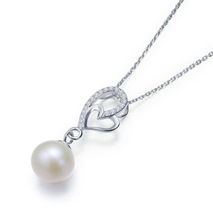 Fresh Water Pearl Heart Necklace 925 Sterling Silver MXFN8120
