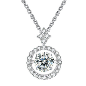 1 Carat Moissanite Diamond Dancing Stone Necklace 925 Sterling Silver MXFN8137