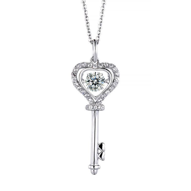 Diamond heart deals key necklace