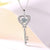 1 Carat Moissanite Diamond Dancing Stone Key Necklace 925 Sterling Silver MXFN8138