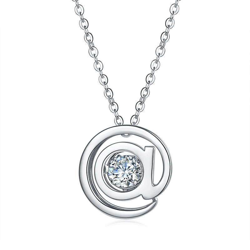 Sterling Silver @ Moissanite Pendant