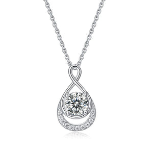 1 Ct Moissanite Diamond Infinity Pendant Necklace 925 Sterling Silver XMFN8150
