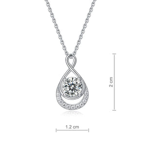 1 Ct Moissanite Diamond Infinity Pendant Necklace 925 Sterling Silver MXFN8150