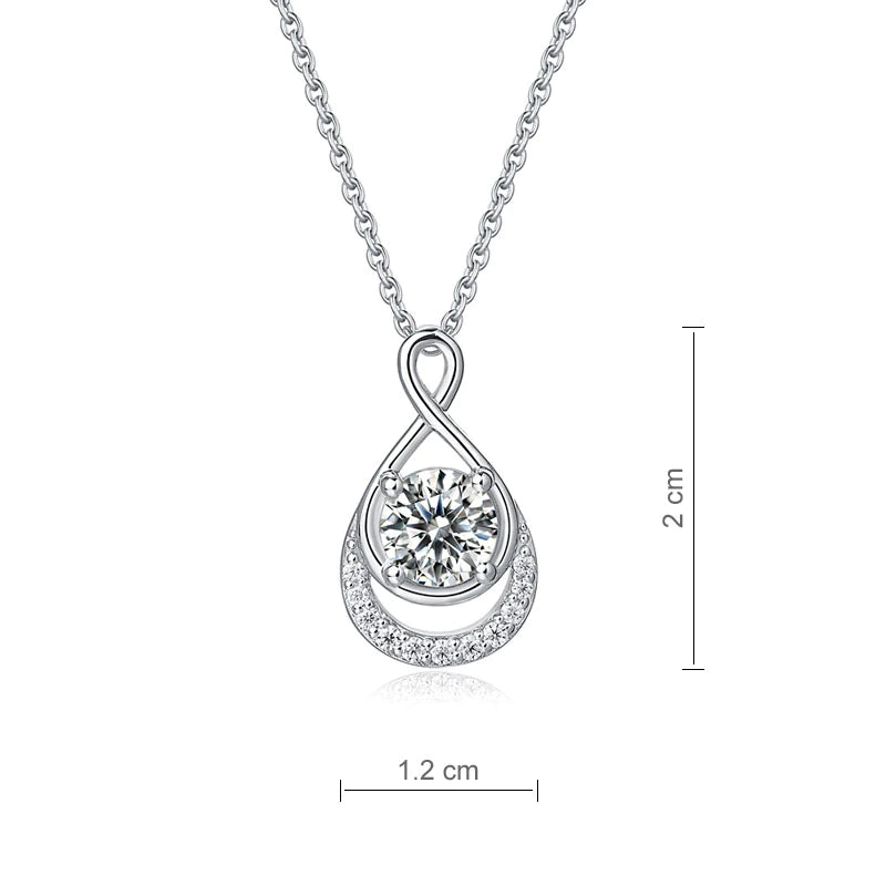 1 Ct Moissanite Diamond Infinity Pendant Necklace 925 Sterling Silver XMFN8150