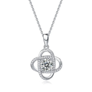 1 Ct Moissanite Diamond Flower Pendant Necklace 925 Sterling Silver XMFN8151