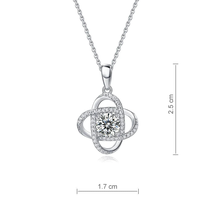 1 Ct Moissanite Diamond Flower Pendant Necklace 925 Sterling Silver XMFN8151