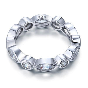 Marquise Solid 925 Sterling Silver Ring Eternity Band Wedding Jewelry MXFR8140
