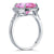 Solid 925 Sterling Silver Luxury Engagement Ring 6 Ct Cushion Fancy Pink Created Diamante Jewelry MXFR8150