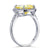 Solid 925 Sterling Silver Luxury Engagement Ring 6 ct Cushion Cut Yellow Canary Created Diamante Jewelry MXFR8151