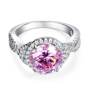 3 Carat Fancy Pink Created Zirconia 925 Sterling Silver Wedding Engagement Luxury Ring Promise Anniversary MXFR8242