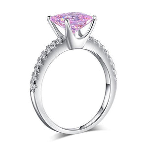 1.5 Ct Fancy Pink Created Zirconia 925 Sterling Silver Wedding Ring Promise Anniversary MXFR8246