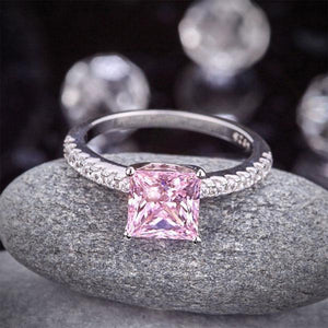 1.5 Ct Fancy Pink Created Zirconia 925 Sterling Silver Wedding Ring Promise Anniversary MXFR8246