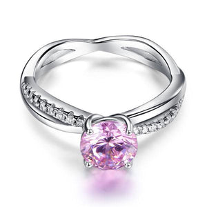 925 Sterling Silver Wedding Promise Anniversary Ring 1.25 Ct Fancy Pink Created Zirconia MXFR8248